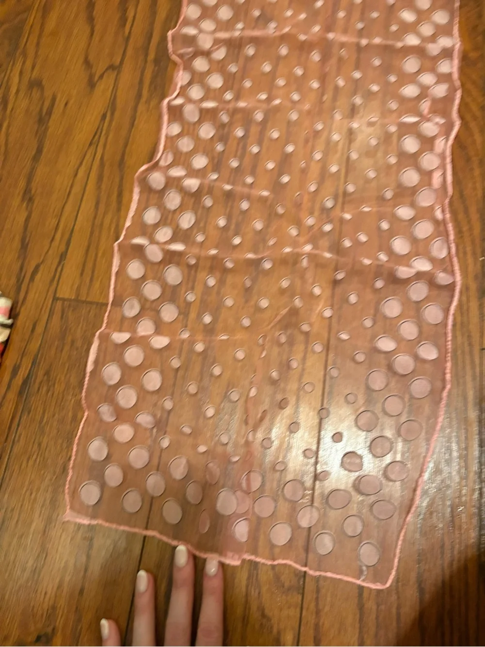 Vintage Pink Polka Dot Sheer Scarf
